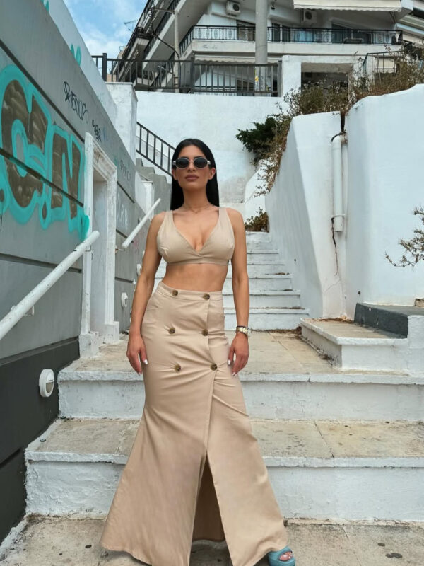 Mermaid maxi skirt beige