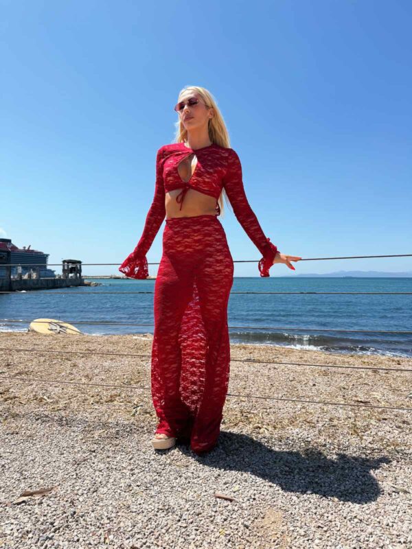 Zeta elastic max dress red